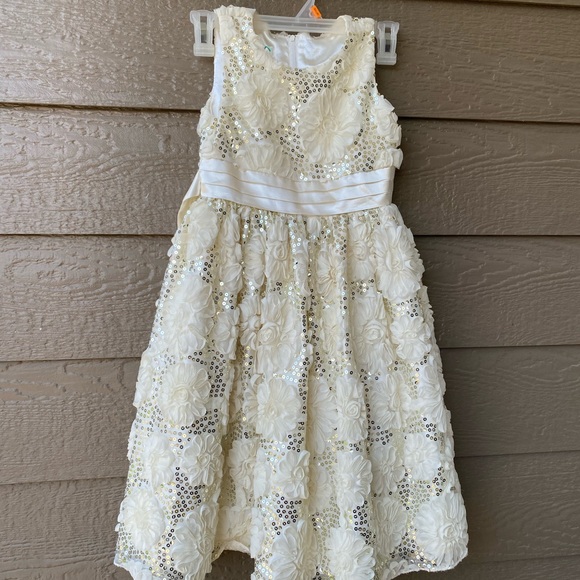 ivory american princess dresses American Princess Ivory Gold Sequin Formal Dress Size 7